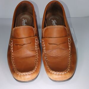 Boys' Florsheim Size 6 Jasper Leather Penny Loafers Driver Big Kids Shoe Tan
